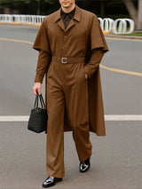 Men's Cape Patchwork Striped Two Pieces Outfit SKUL31937