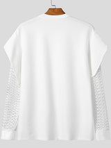 Men's Deconstructed Sheer Mesh Long Sleeve Sweatshirt SKUL46202