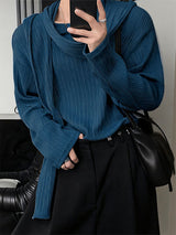 Men's Shawl Tie Knit Long Sleeve T-Shirt SKUL31746