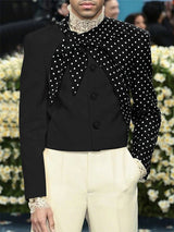 Men's Polka Dot Print Long Sleeve Blazer SKUL25786