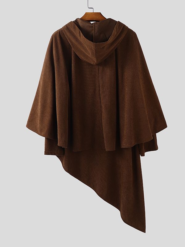 Men's Solid Color Textured Cloak SKUL34058