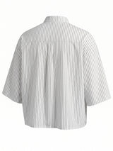 Men's 3D Floral Patchwork Striped Half Sleeve Shirt SKUL63257