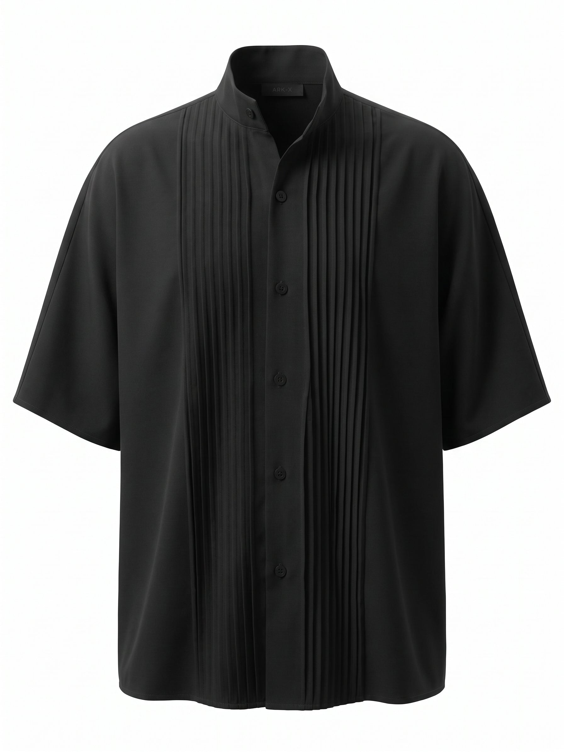 Men's Avant-Garde Accordion-Pleated Batwing Shirt SKUL50543