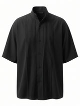 Men's Avant-Garde Accordion-Pleated Batwing Shirt SKUL50543
