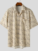 Mens Loose Print Short Sleeve Shirt SKUJ03709