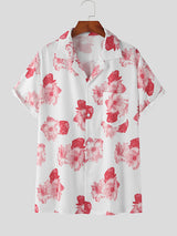 Mens Floral Printed Pocket Revere Collar Shirt SKUJ39777