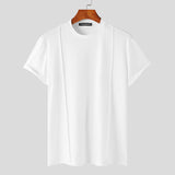 Mens Solid Pintuck Detail Short Sleeve T-Shirt SKUK11610