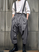 Mens Solid Pleated Casual Overall With Pocket SKUK37819