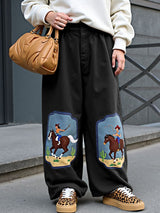 Men's Cartoon Print Wide Leg Casual Pant SKUL25974