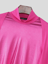 Men's Party Style Glossy Patchwork Long Sleeve T-shirt SKUL50136