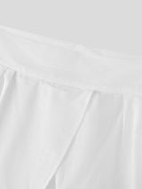 Mens Solid Color Irregular High-Waisted Pant SKUL04242