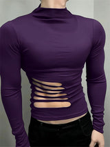 Men's Side Cut Slim Fit Long Sleeve T-Shirt SKUL22226