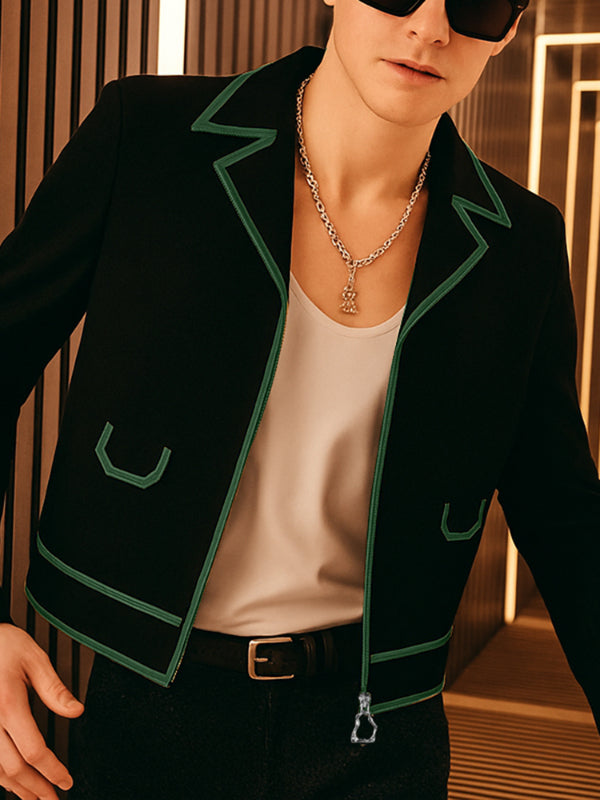 Men's Contrast Edge Casual Long Sleeve Jacket SKUL26089