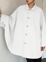 Men's Solid Color Deconstructed Loose Fit Shirt SKUL47668