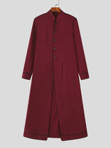 Men's Long Hem Contrast Outline Long Sleeve Blazer SKUL26119