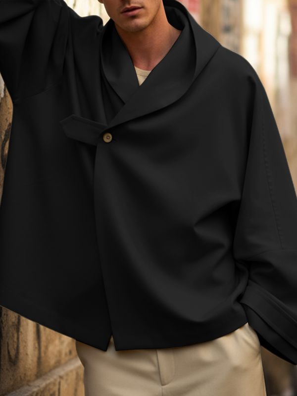 Men's Solid Color Loose Long Sleeve Sweatshirt SKUL46524