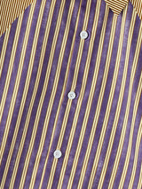Men's American Vintage Vertical Stripe Drop-Shoulder Cropped Short Sleeve Shirt SKUL71273