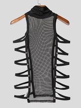 Mens Side Cut Sheer Mesh Tank SKUL05813
