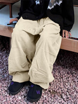 Mens Solid Color Corduroy Wide Leg Pant SKUL13319