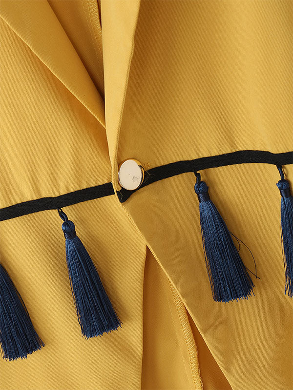 Men's Fringe Patchwork Short Sleeve Blazer SKUL22231