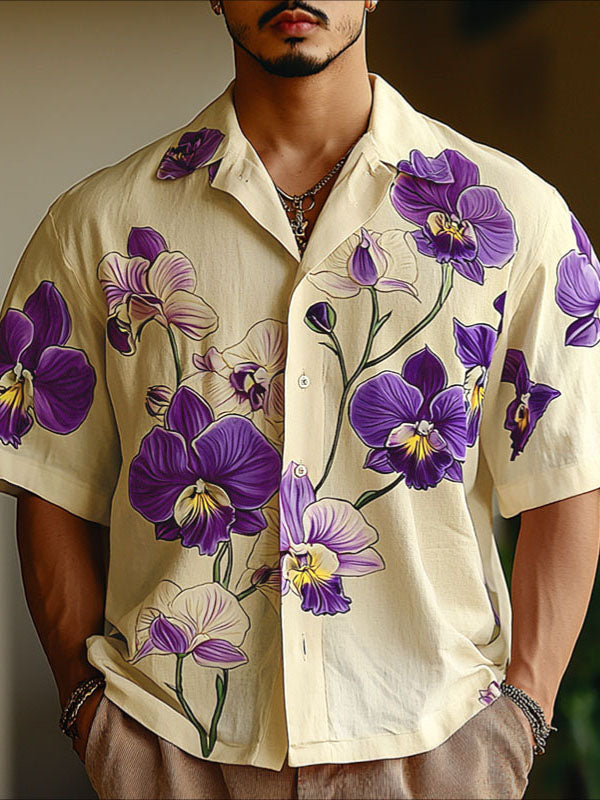 Mens Floral Print Short Sleeve Shirt SKUL16920