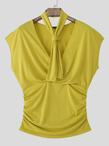 Mens Tie-Neck Halter V-Neck Tank SKUL08481