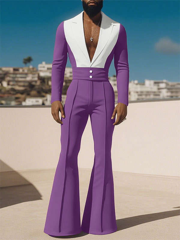 Men's Colorblock Casual Two Pieces Outfit SKUL23885