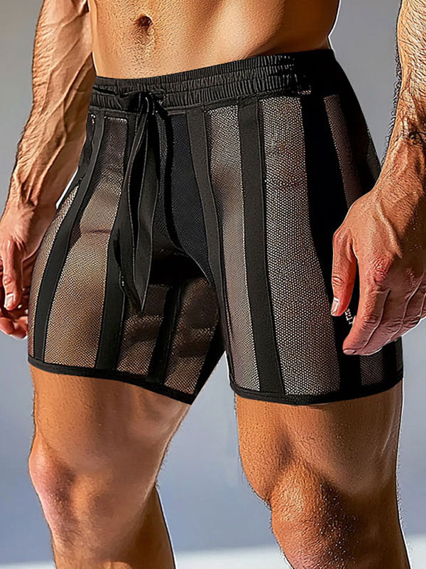 Men's Sheer Striped Casual Short SKUL10614