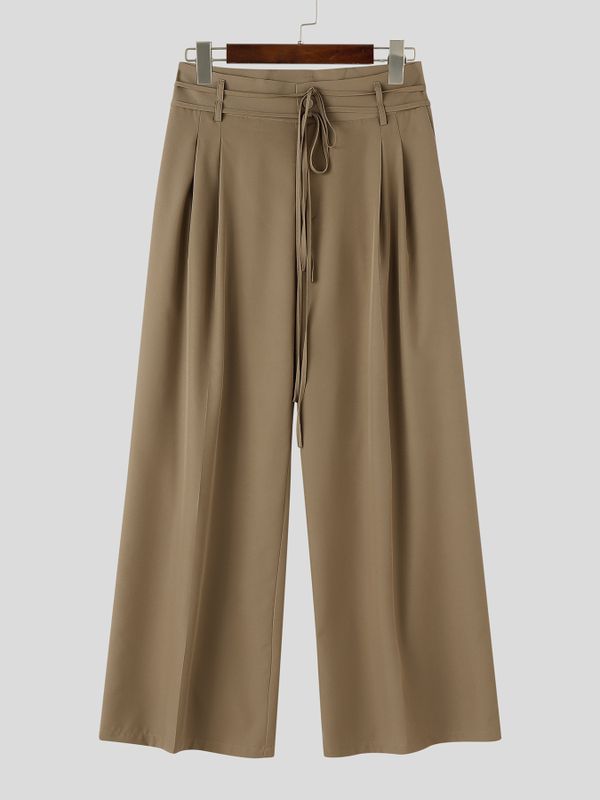 Men's Double Drawstring High Waist Wide Leg Pant SKUL62059
