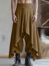 Men's Avant-Garde Asymmetric Layered Textured Harem Pant SKUL55389