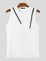 Mens Textured Zip-Up Sleeveless Tank SKUL01069