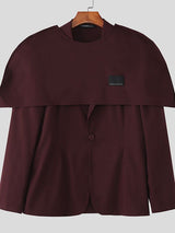 Men's Deconstructed Solid Color Cape Patchwork Casual Blazer SKUL37686