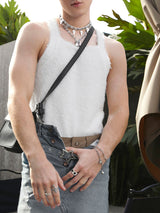 Mens Plush Solid Casual Sleeveless Vest SKUK42925