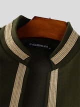 Men's Embroidered Cropped Long Sleeve Jacket SKUL27338