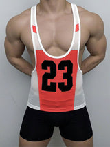 Men's "23" Graphic Deep Scoop Mesh Panel Tank SKUL53030