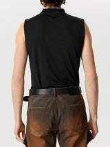 Mens Patchwork Cutout See Through Sleeveless Vest SKUK48116