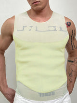 Mens Color-Blocked Sheer Tank SKUK96870