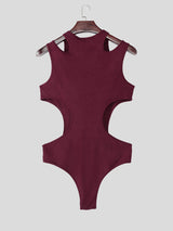 Men's Hollow Slim Fit Sleeveless Bodysuit SKUL23777