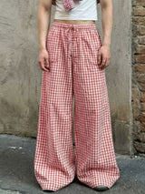Men's Casual Plaid Loose Fit Pant SKUL58865