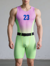 Men's Gradient Number Print Bodysuit SKUL18673