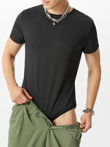 Mens Sexy Solid Color Slim-Fit Bodysuit SKUE53608