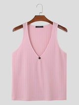 Mens Knitted V-Neck Slim Fit Tank SKUK65496