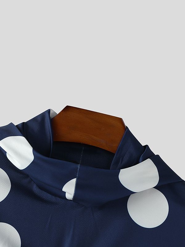 Men's Polka Dot Print Casual T-Shirt SKUL30589