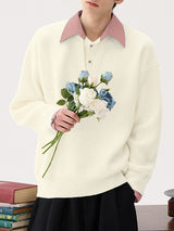 Men's Solid Color Striped Turn Down Collar Long Sleeve Shirt SKUL43649