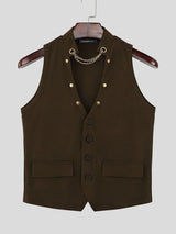 Men's Chain Decoration Slim Fit Waistcoat SKUL48010