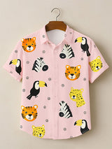 Mens Animal Print Short Sleeve Shirt SKUL16164