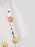 Mens Floral Print Revere Collar Casual Shirt SKUK56395
