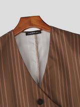 Men's Striped Irregular Two Pieces Outfit SKUL37251