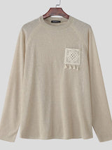 Men's Solid Relaxed Knit Long Sleeve T-Shirt SKUL35259