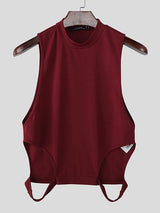 Men's Side Cutout Crew Neck Tank SKUL46518